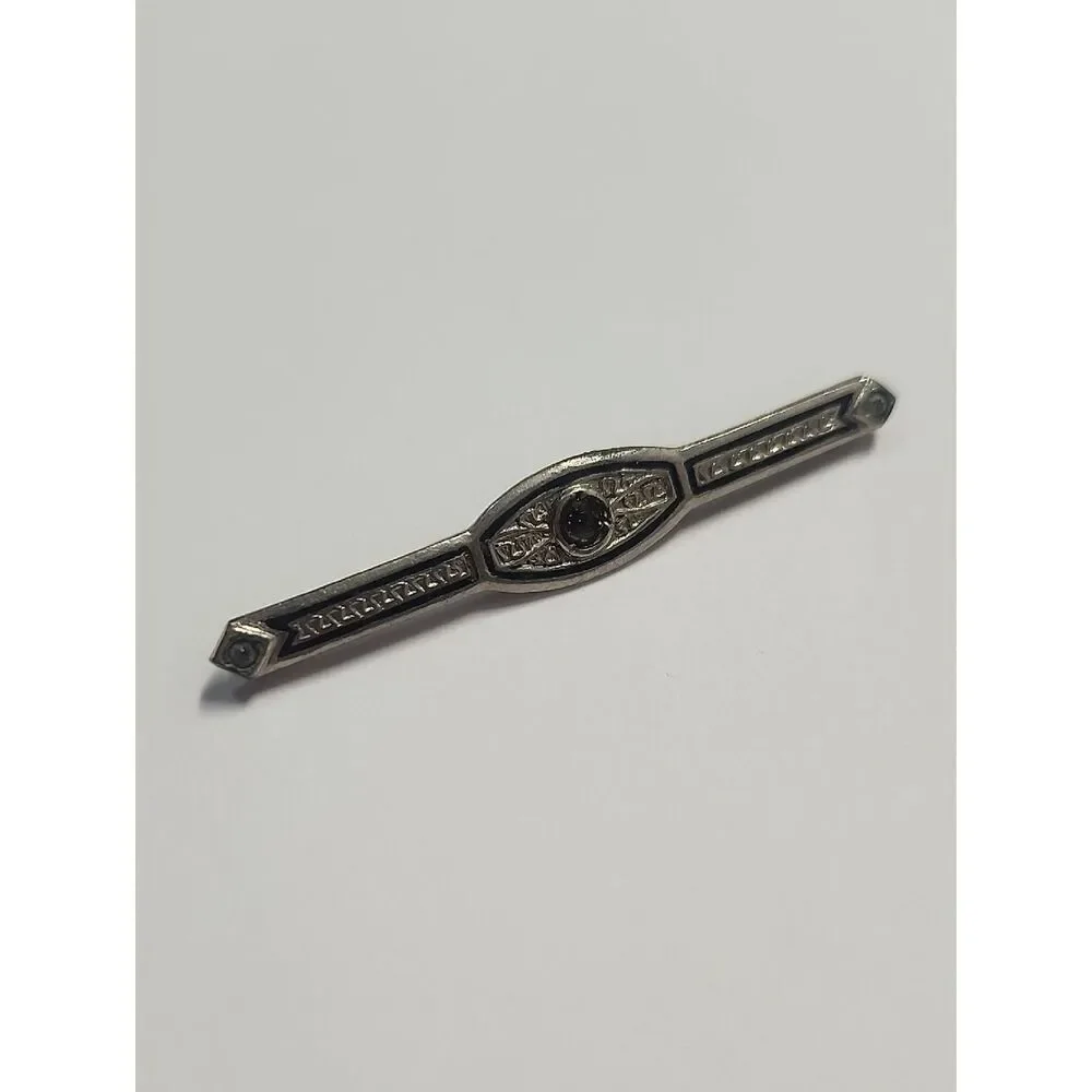 Art Deco Vintage Silver Bar Brooch